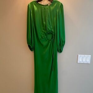 Farm Rio Crew Midi Dress with keyhole and tassle details